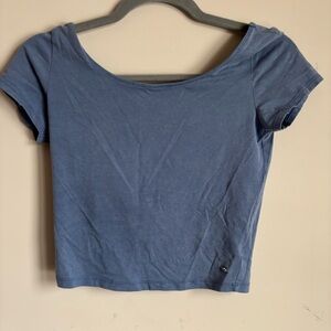 American Eagle Outfitters Dusty Blue Crop Top